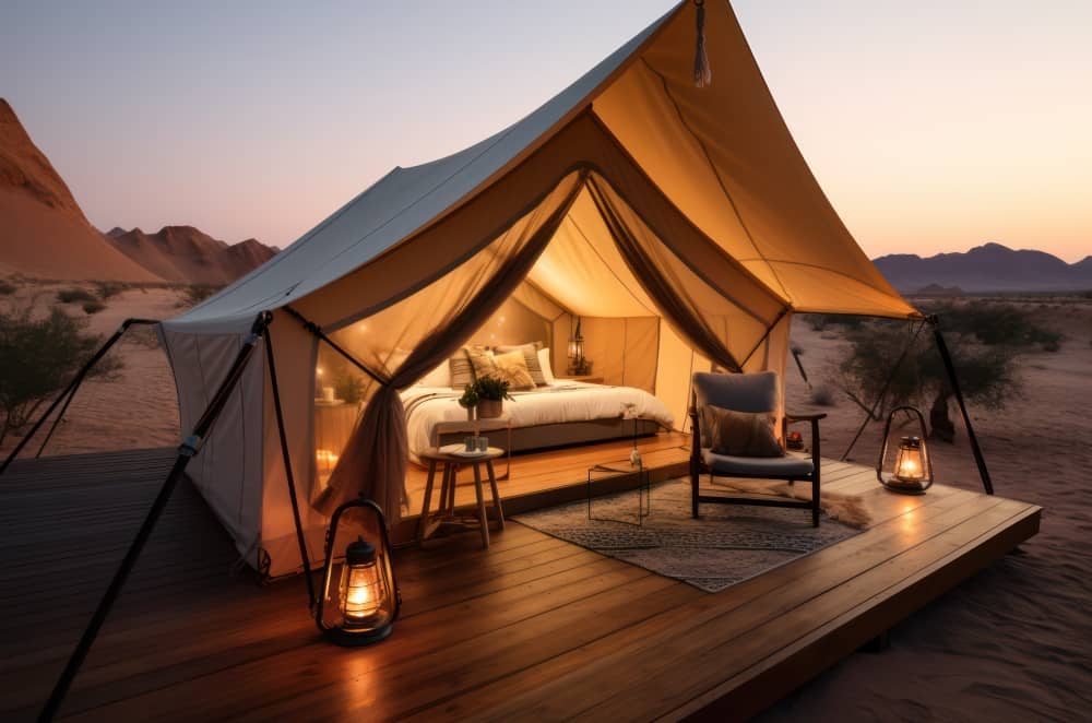One of our tents in the desert